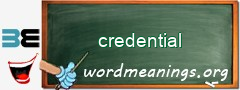 WordMeaning blackboard for credential